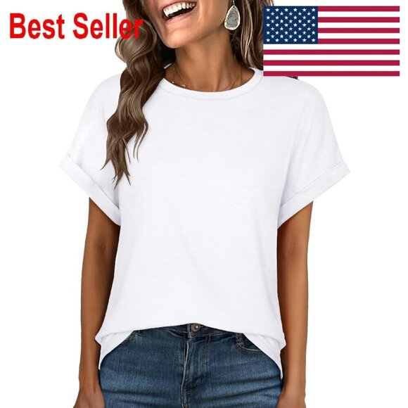 Tops - Oversized Short Sleeve Tee Summer Casual Loose Fit Basic Top Chic Minimal
